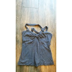 Postmark sweetheart criss cross polka dot tank